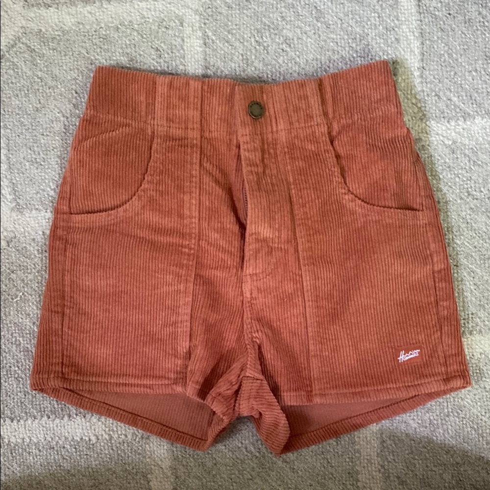 Hammies High-Waist Rust Corduroy Women’s Shorts
